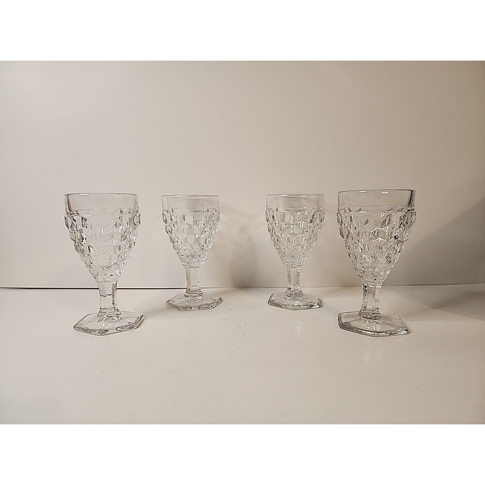 Vintage American #2056 Fostoria(4) Clear Footed CORDIALS Glasses READ